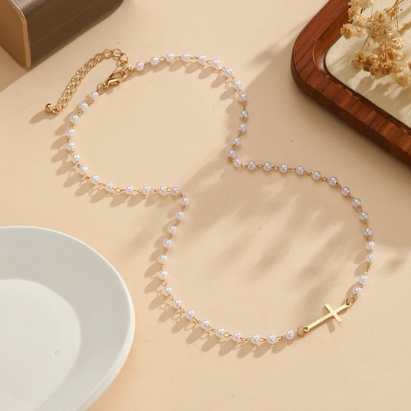 Cross & Pearl Necklace