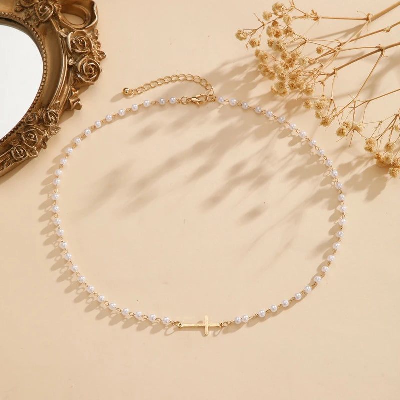 Cross & Pearl Necklace