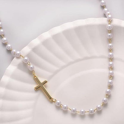 Cross & Pearl Necklace