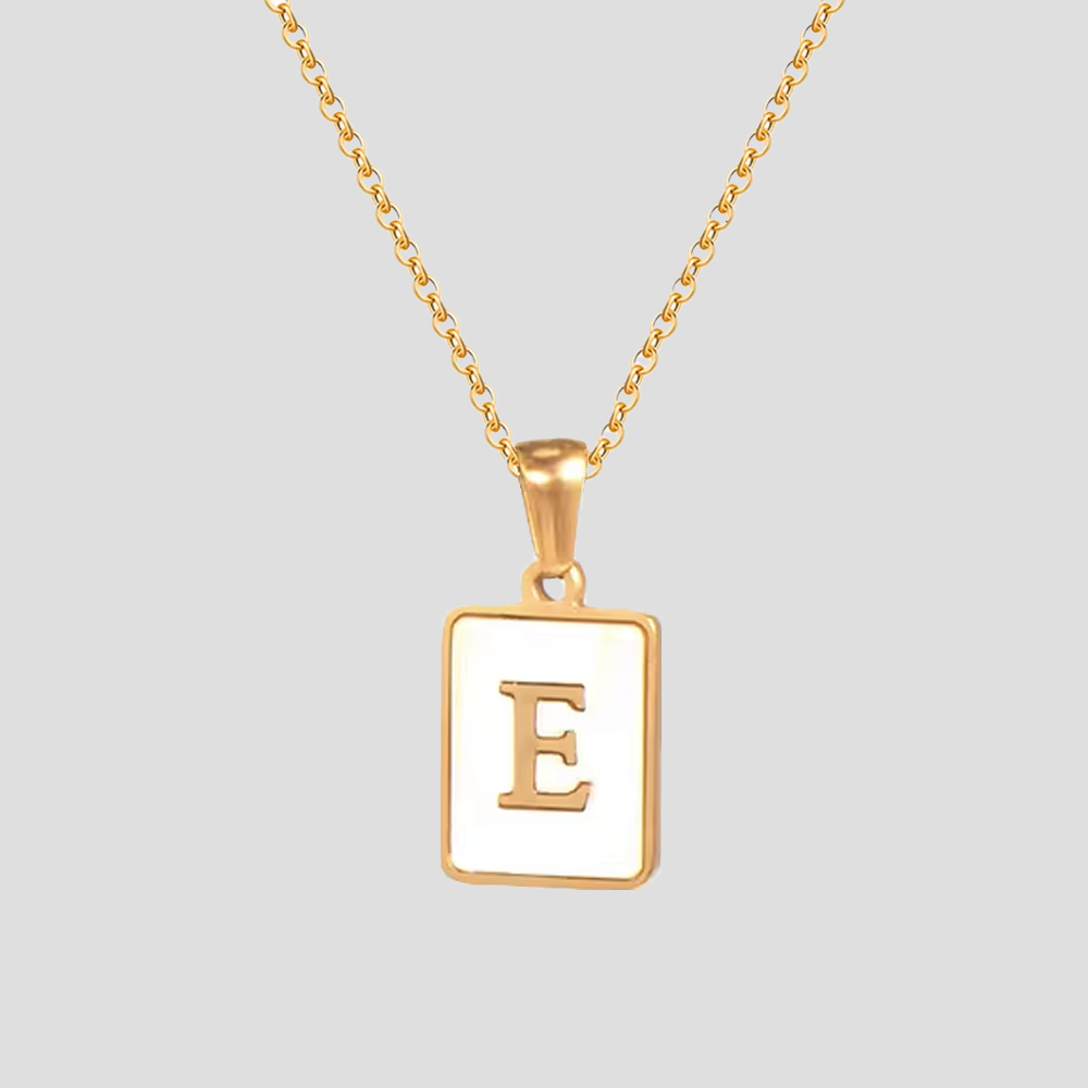 Initial Letter Squared Necklace