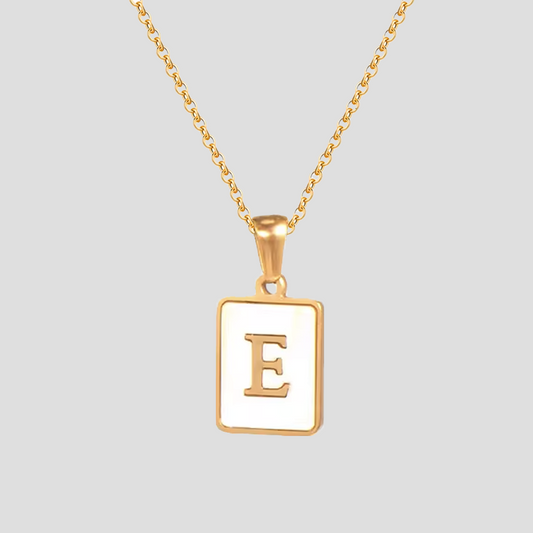 Initial Letter Squared Necklace