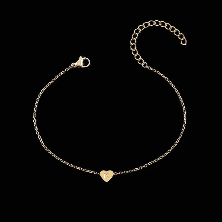 Initial Necklace with Heart - Get a FREE Initial Bracelet