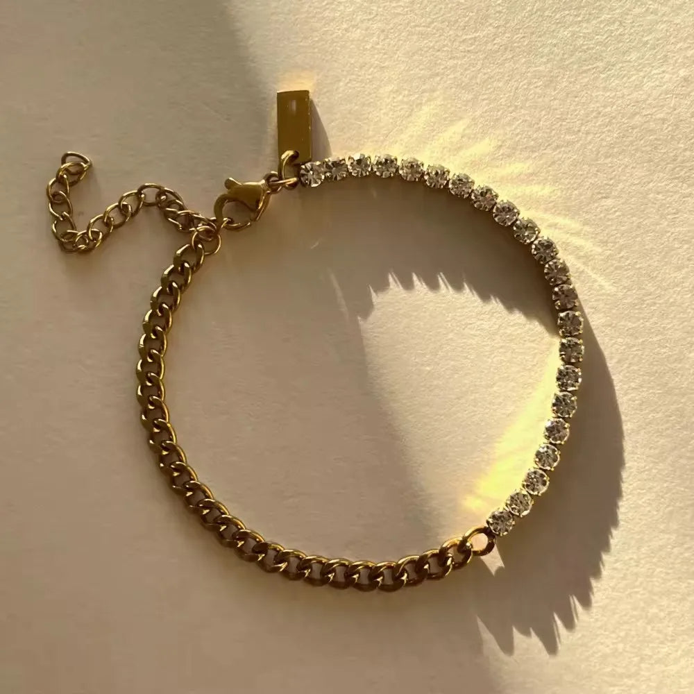 Cuban Tennis Chain Mix Bracelet