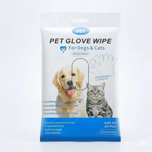 Pet Glove Wipes 6 Pcs Pack