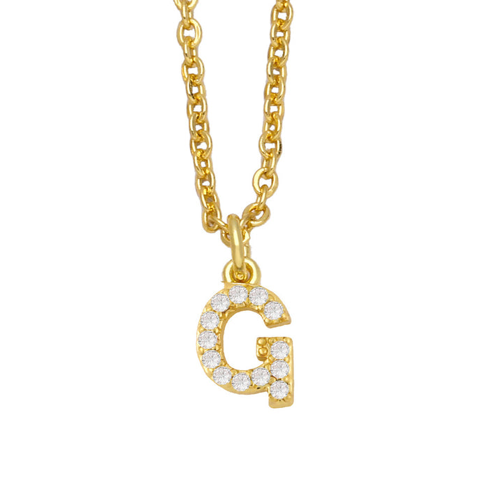 Initial Letter with zircon necklace