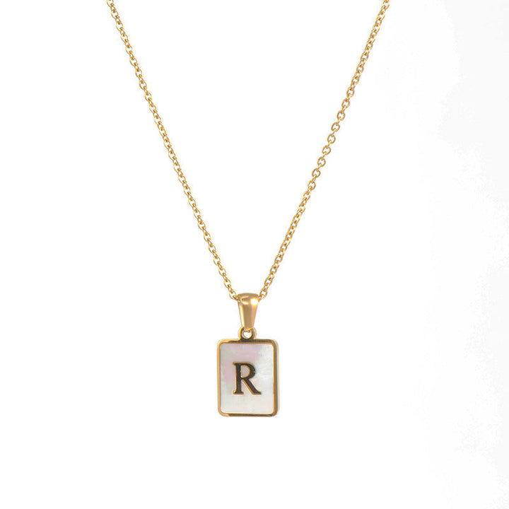 Initial Letter Squared Necklace