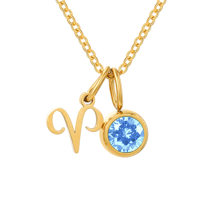 Zodiac Sign & Birthstone Necklace