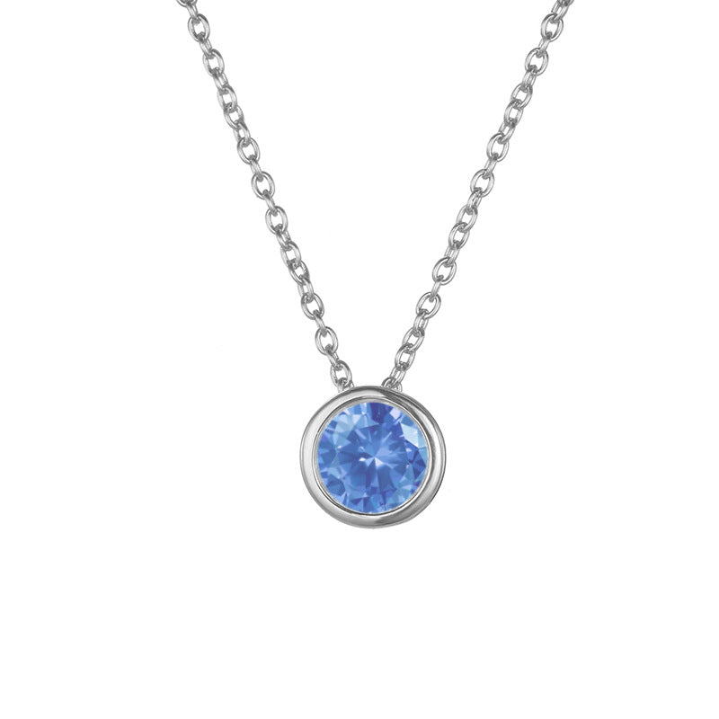 Round Birthstone Necklace