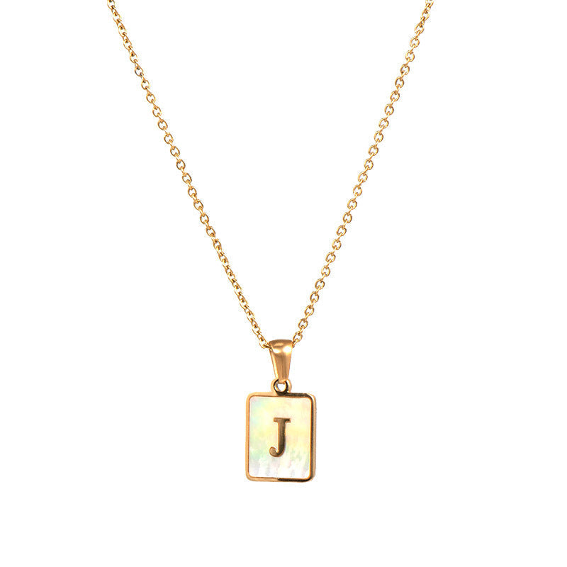 Initial Letter Squared Necklace