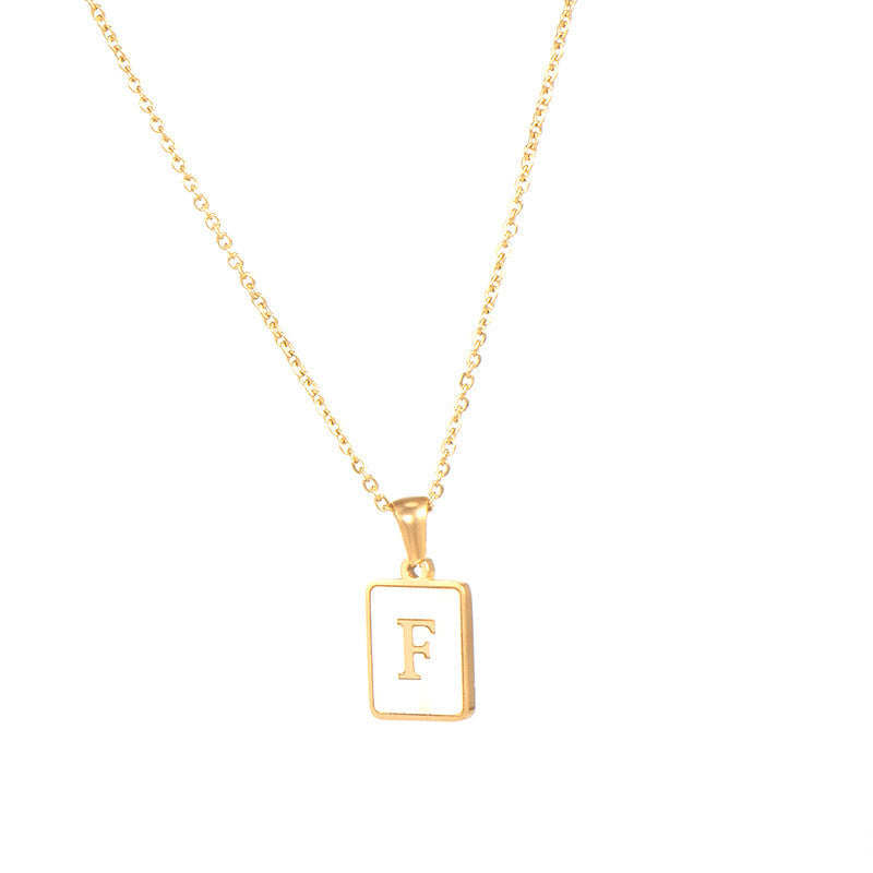 Initial Letter Squared Necklace