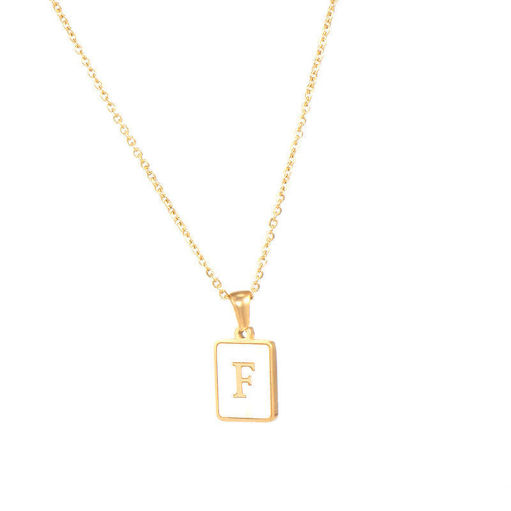 Initial Letter Squared Necklace