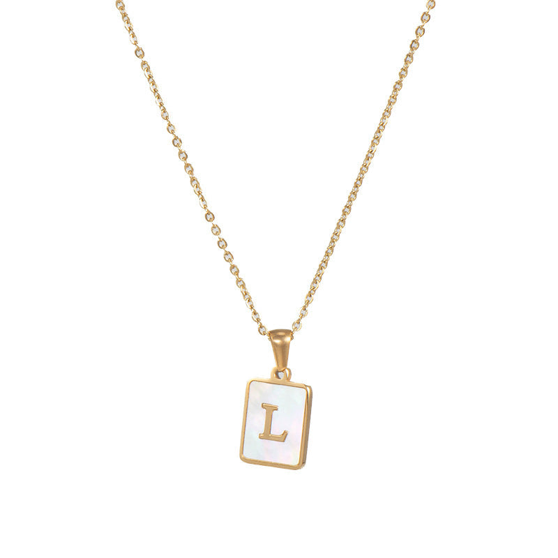 Initial Letter Squared Necklace