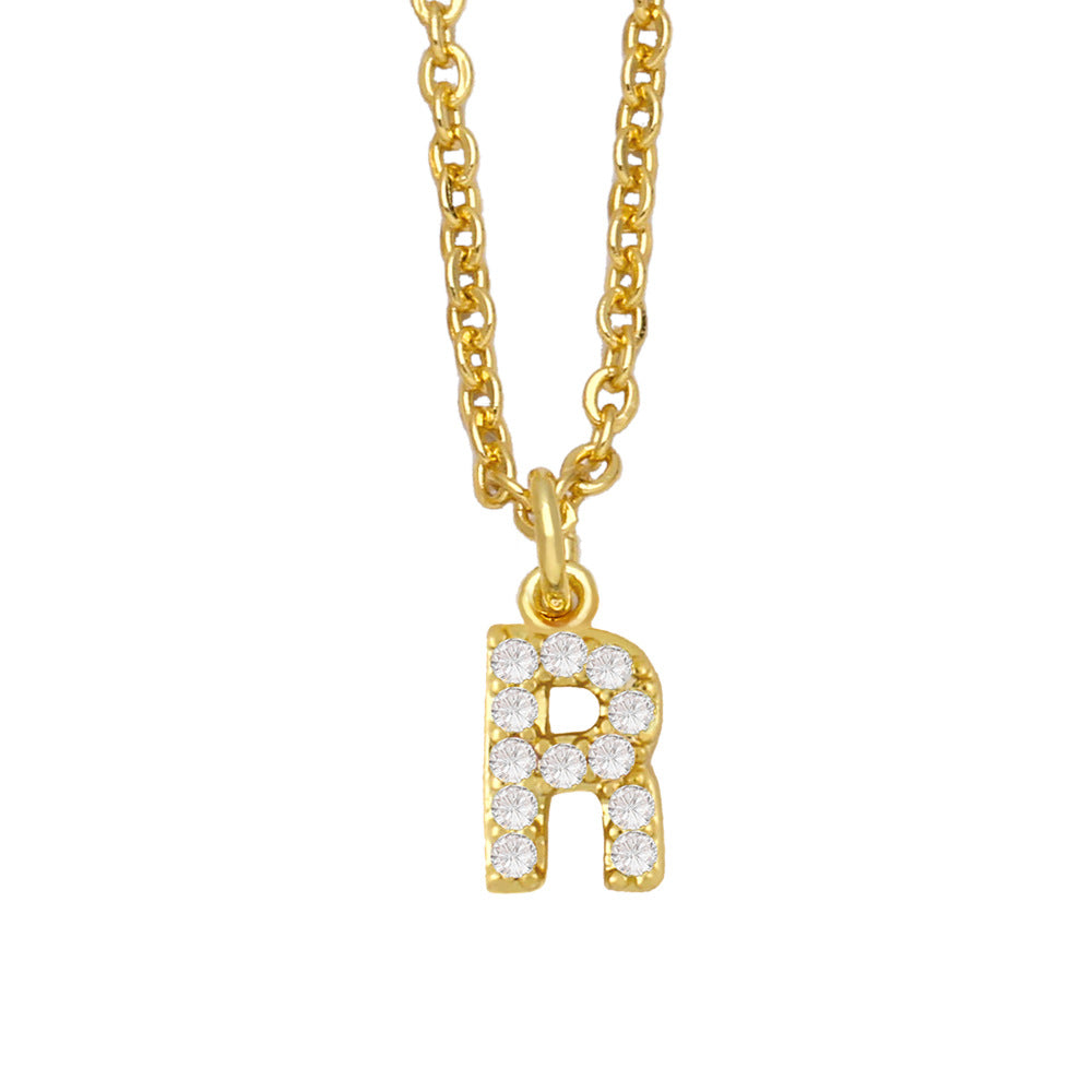 Initial Letter with zircon necklace