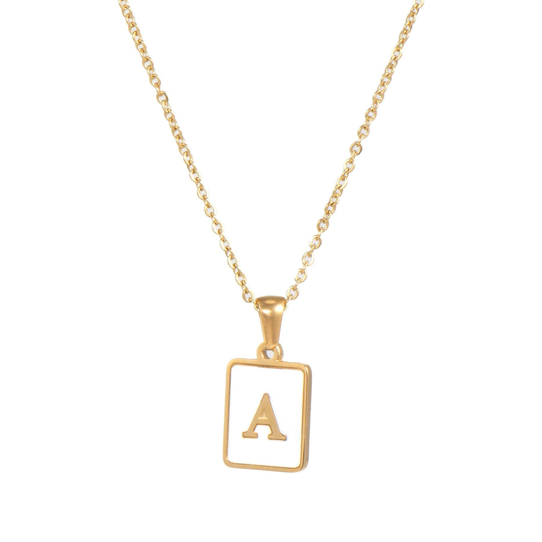 Initial Letter Squared Necklace