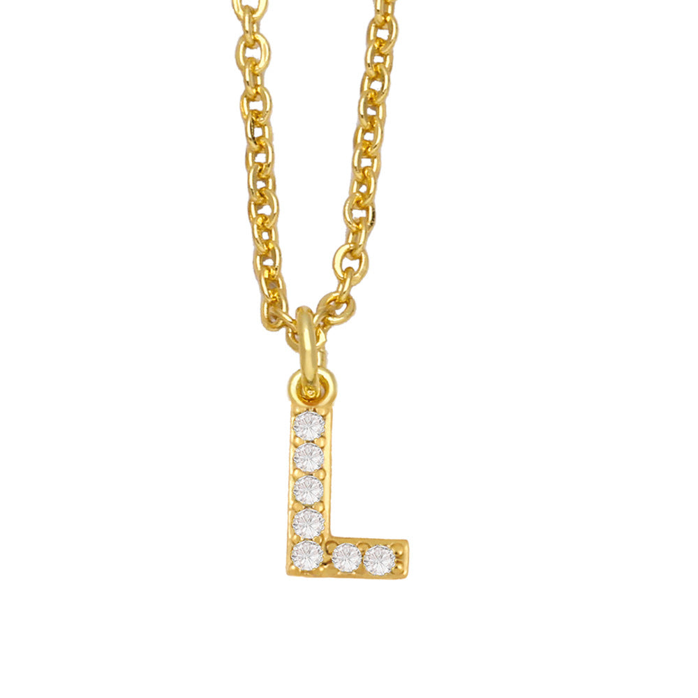 Initial Letter with zircon necklace