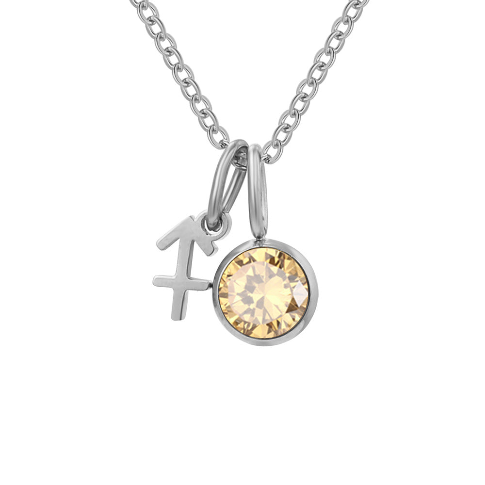 Zodiac Sign & Birthstone Necklace