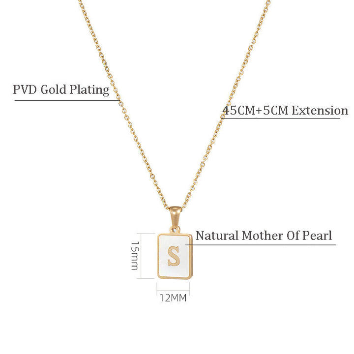 Initial Letter Squared Necklace