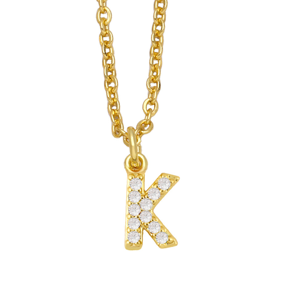 Initial Letter with zircon necklace