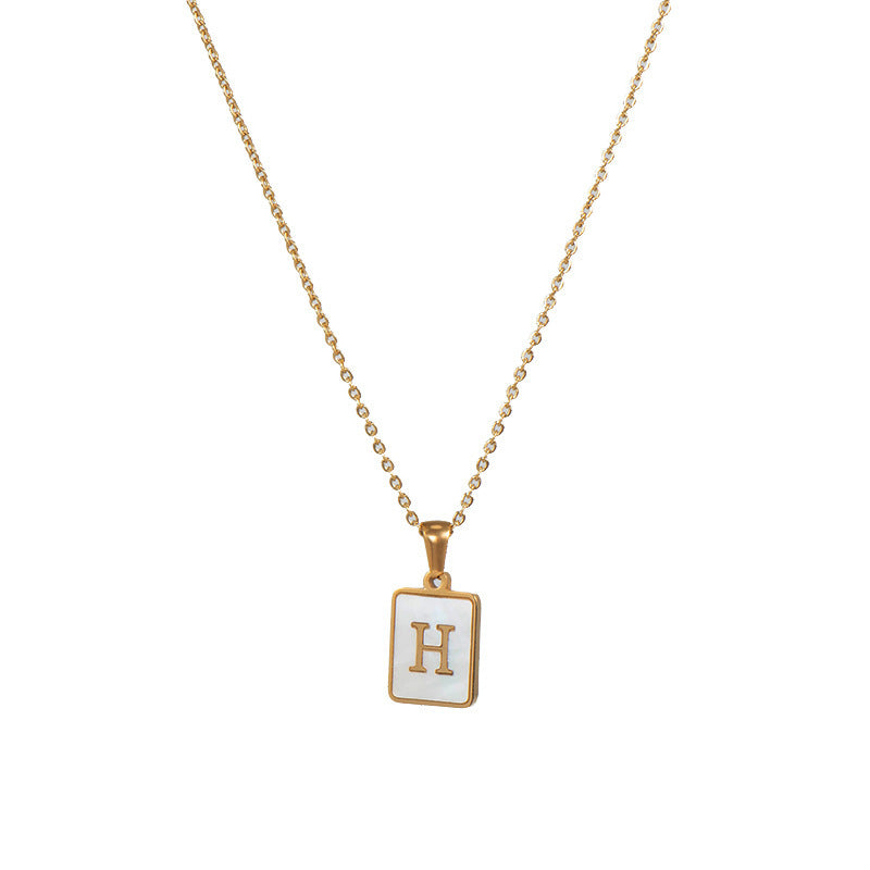 Initial Letter Squared Necklace