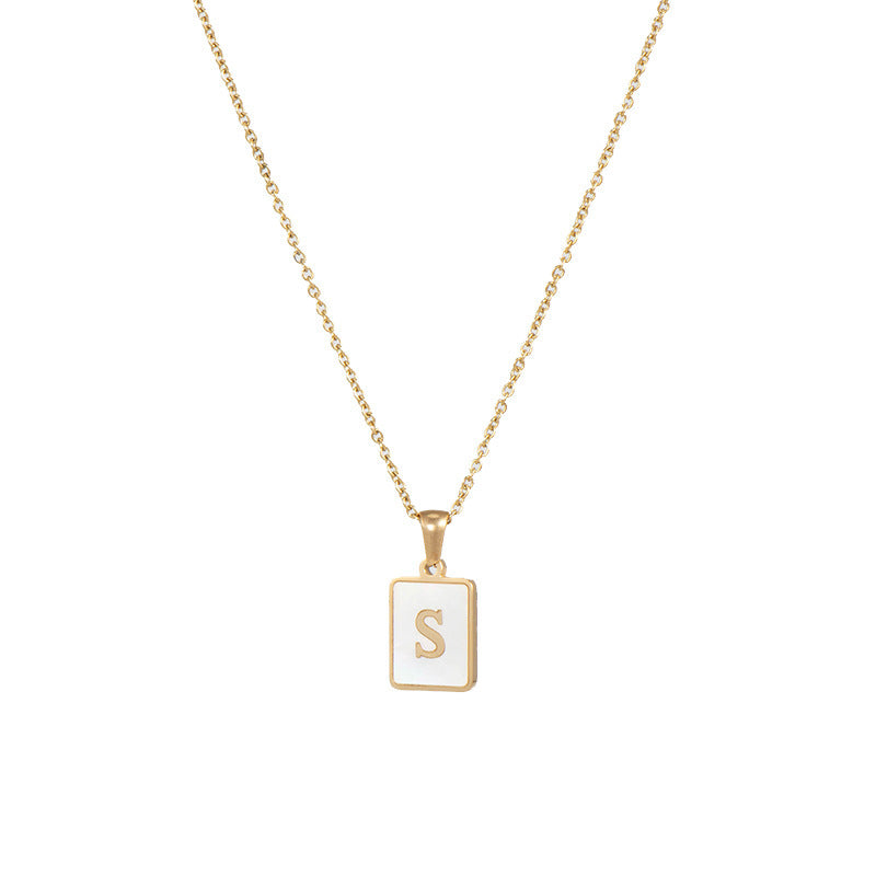 Initial Letter Squared Necklace