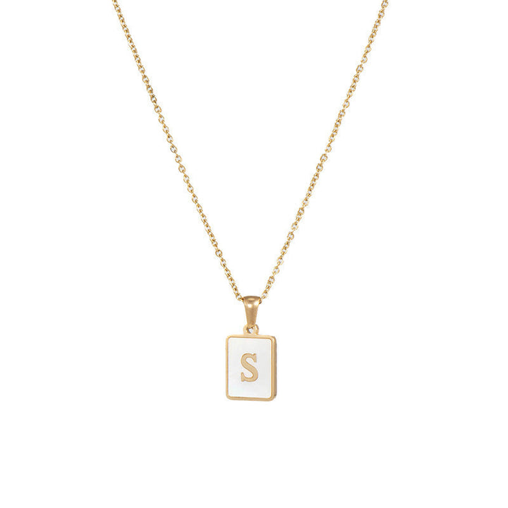 Initial Letter Squared Necklace