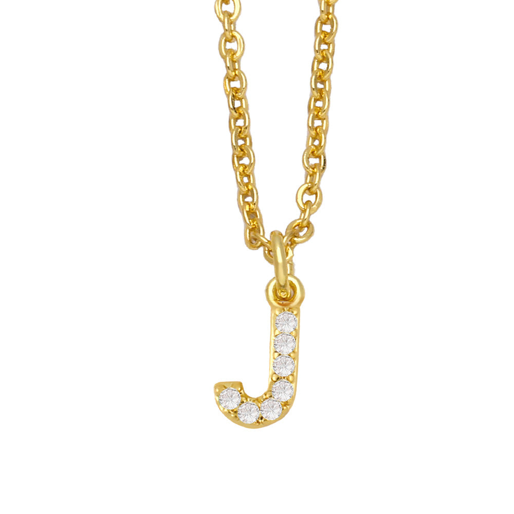 Initial Letter with zircon necklace