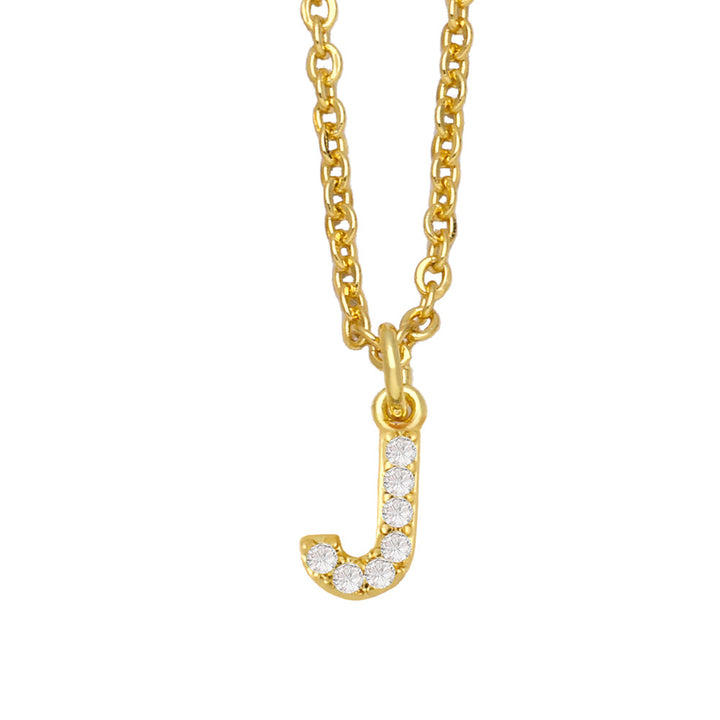 Initial Letter with zircon necklace