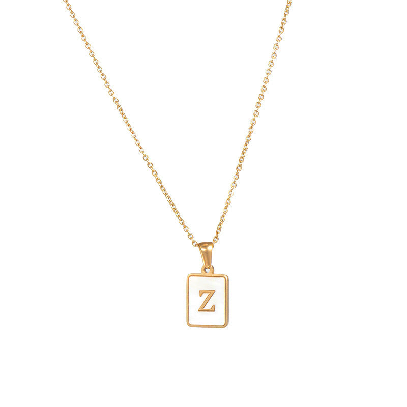 Initial Letter Squared Necklace