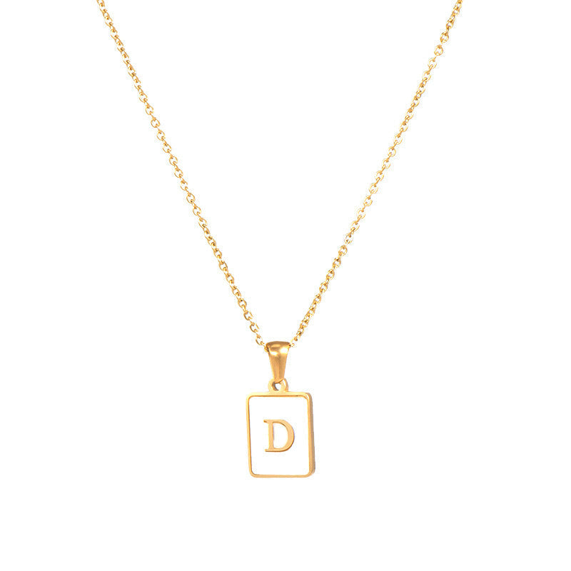 Initial Letter Squared Necklace