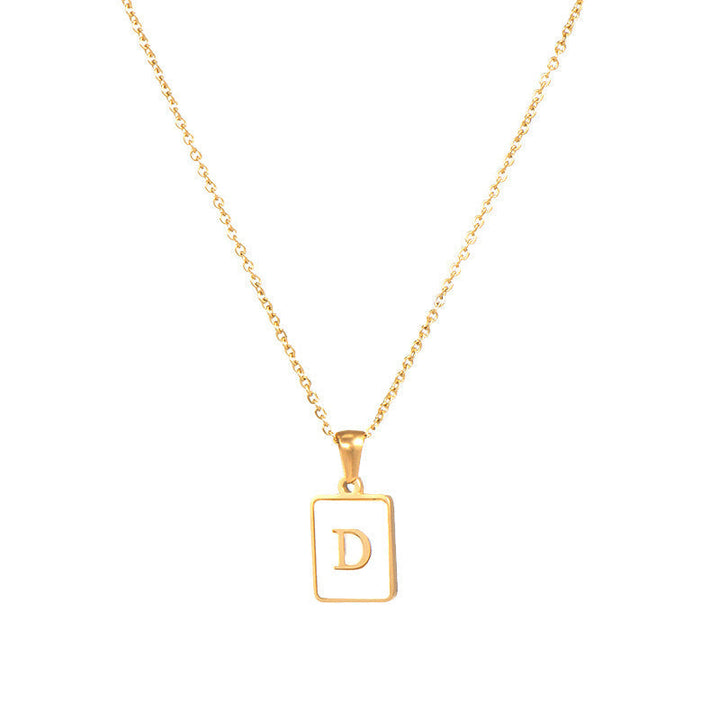 Initial Letter Squared Necklace