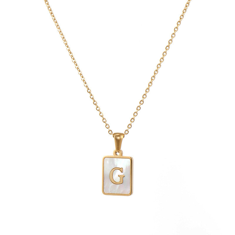 Initial Letter Squared Necklace