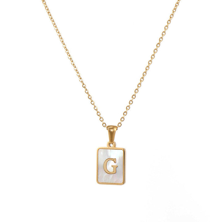 Initial Letter Squared Necklace