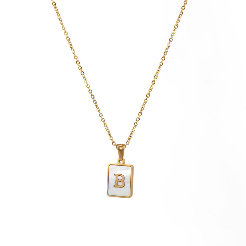 Initial Letter Squared Necklace