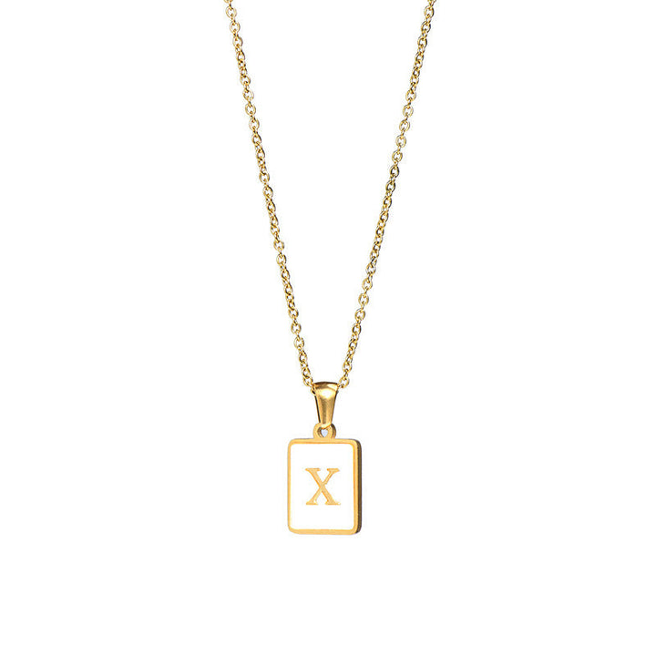 Initial Letter Squared Necklace