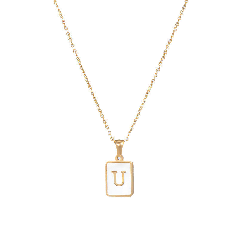 Initial Letter Squared Necklace