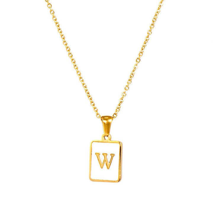 Initial Letter Squared Necklace