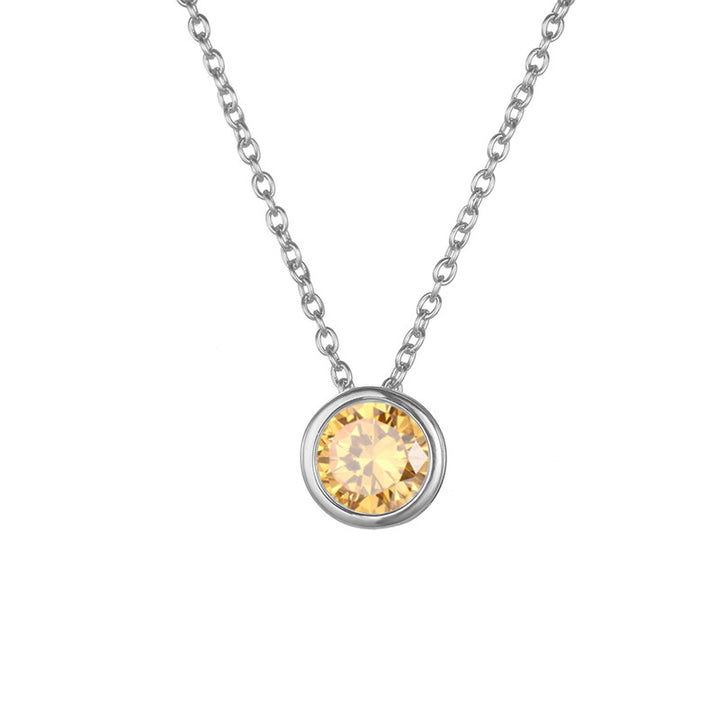 Round Birthstone Necklace