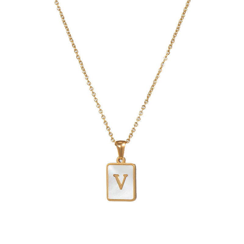 Initial Letter Squared Necklace