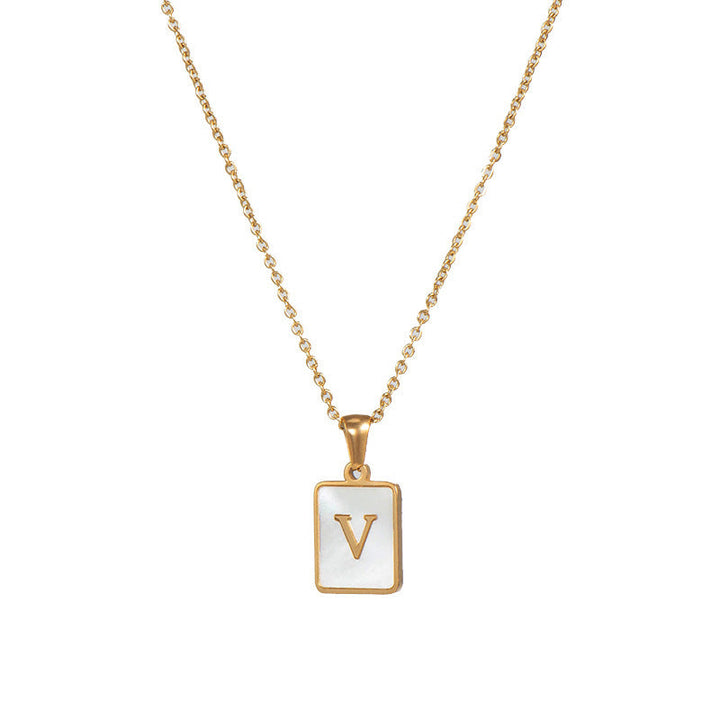 Initial Letter Squared Necklace