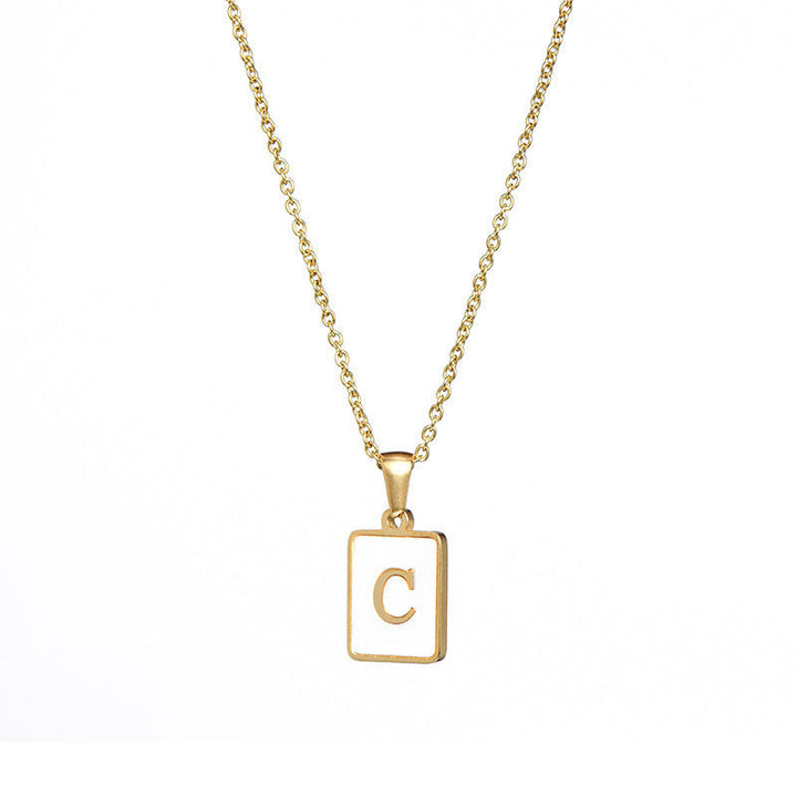 Initial Letter Squared Necklace