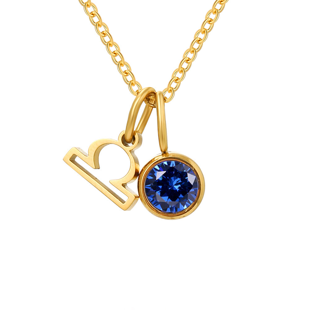 Zodiac Sign & Birthstone Necklace