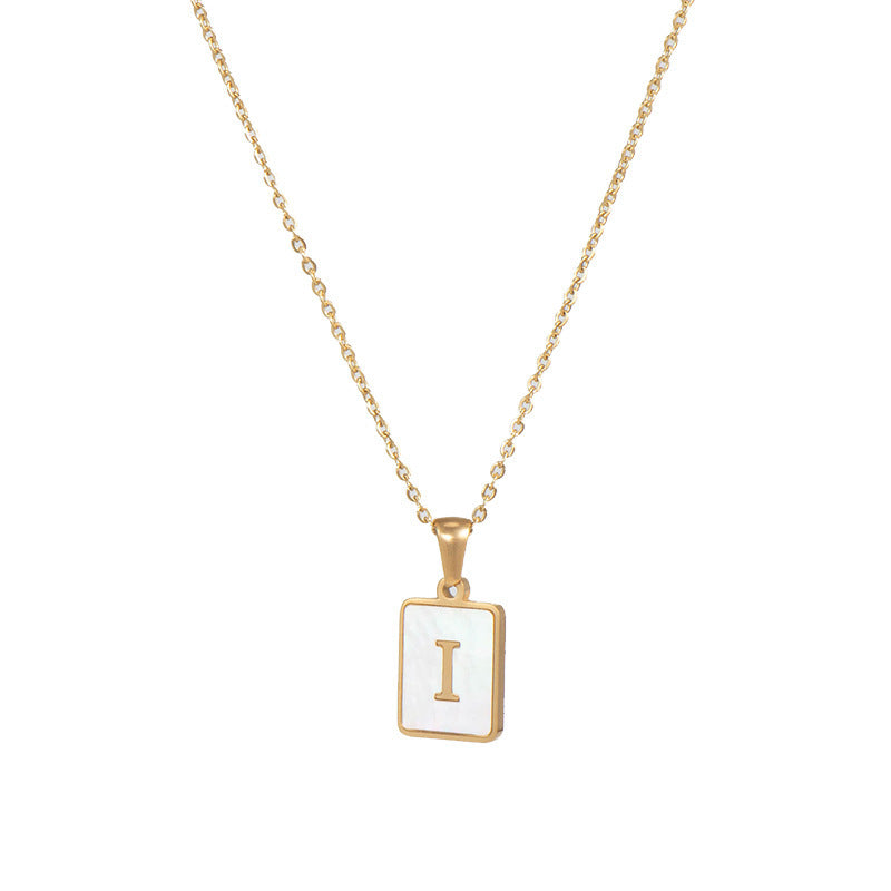 Initial Letter Squared Necklace