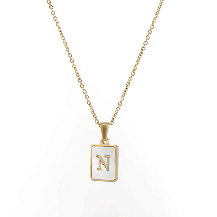 Initial Letter Squared Necklace