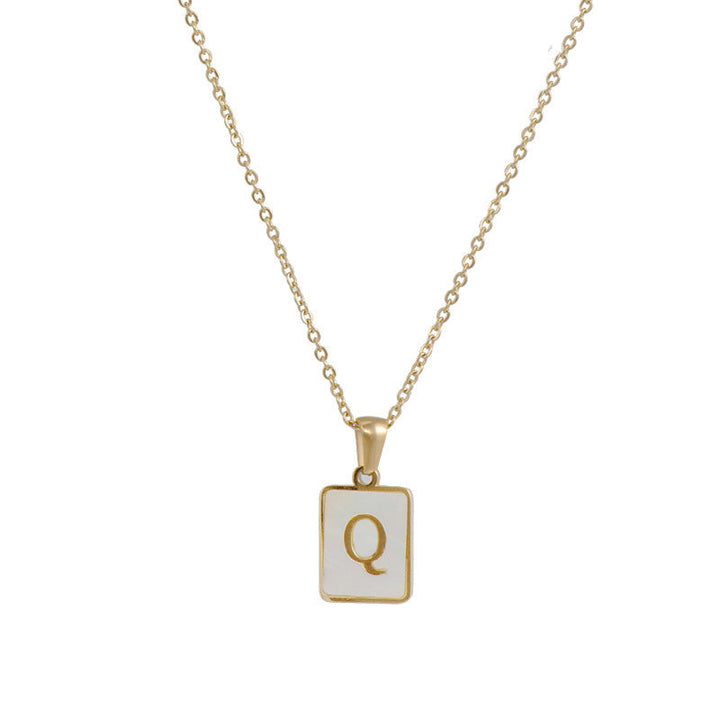 Initial Letter Squared Necklace