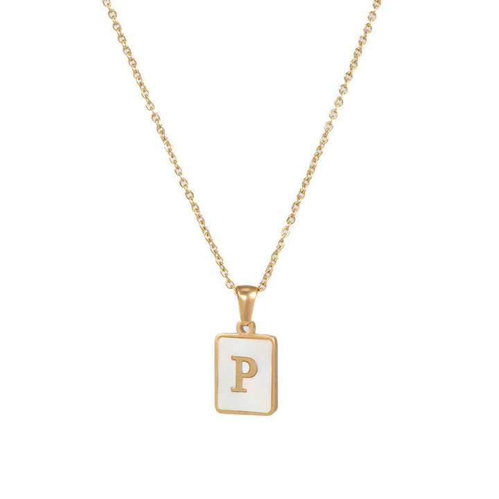 Initial Letter Squared Necklace