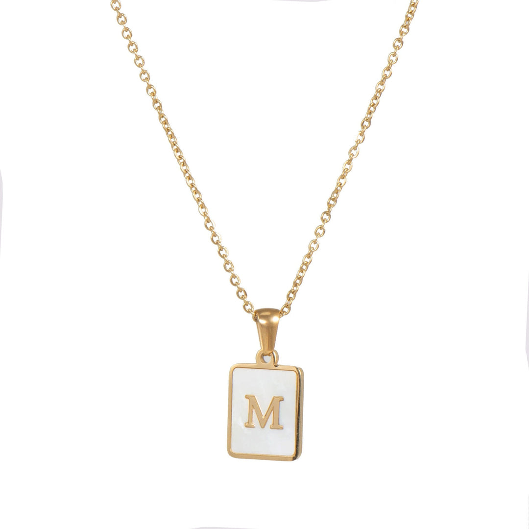 Initial Letter Squared Necklace