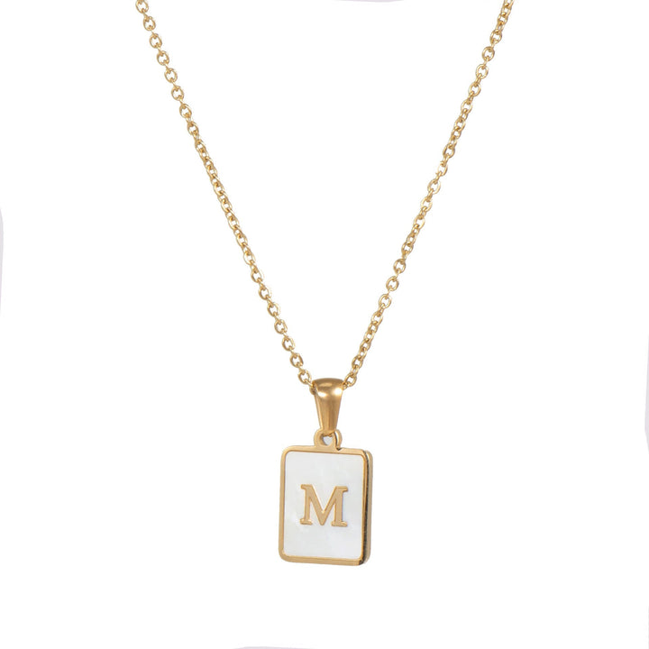 Initial Letter Squared Necklace