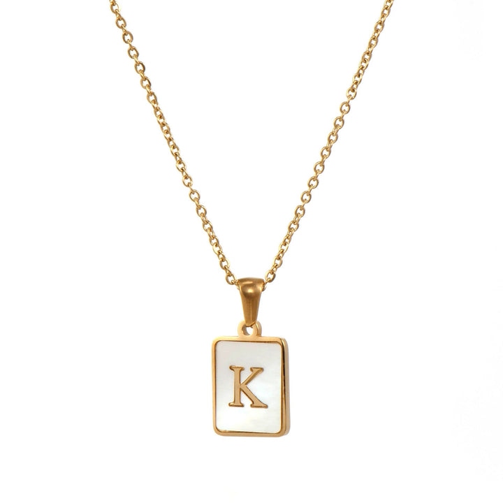 Initial Letter Squared Necklace