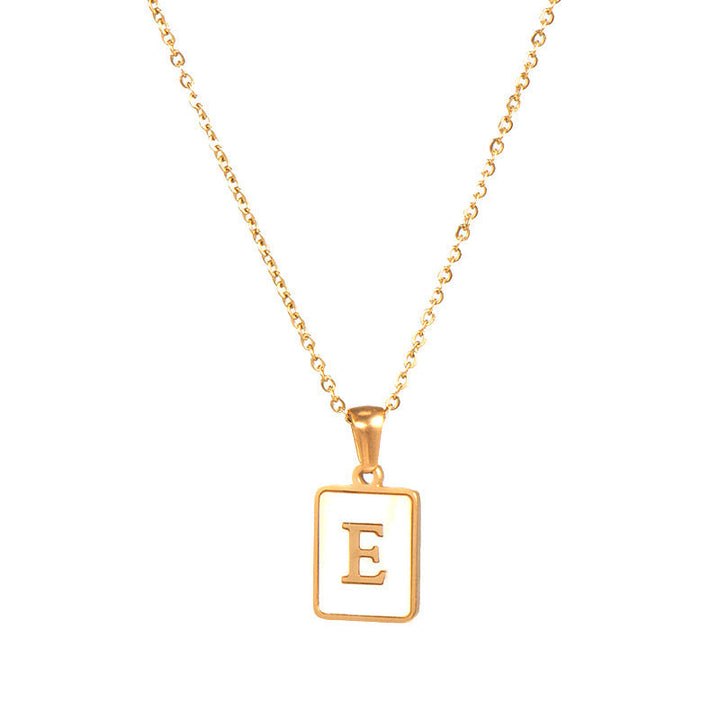 Initial Letter Squared Necklace