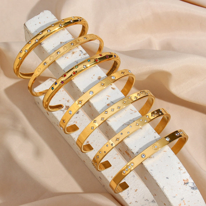 Shooting Stars Cuff Bangles - 18K Gold Plated (Full collection)